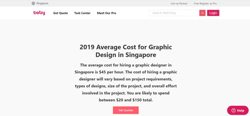 average cost of a graphic designer in Singapore in 2019.