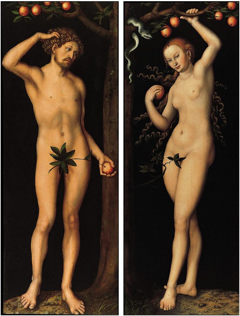 adam and eve by lucas cranach