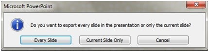 powerpoint export slide dialog box